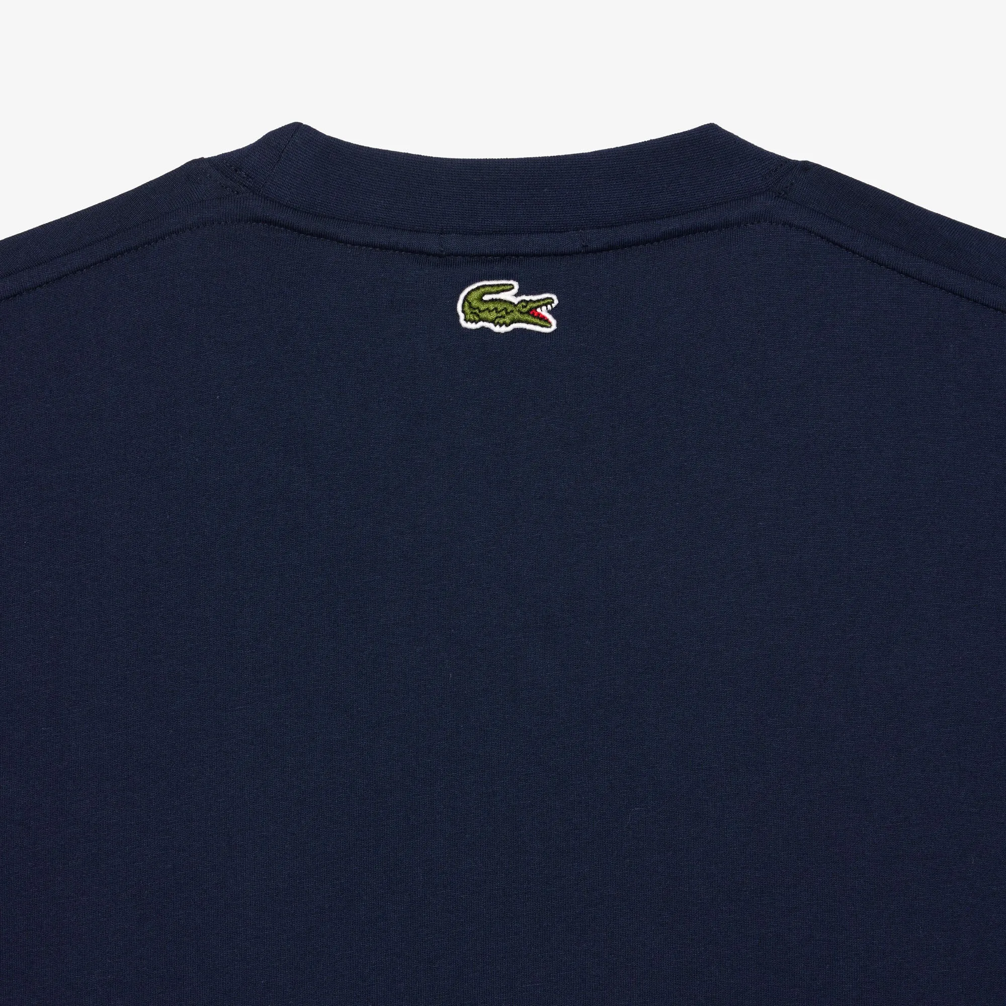 Lacoste Signature Print Cotton T-shirt Navy Blue TH2739 166