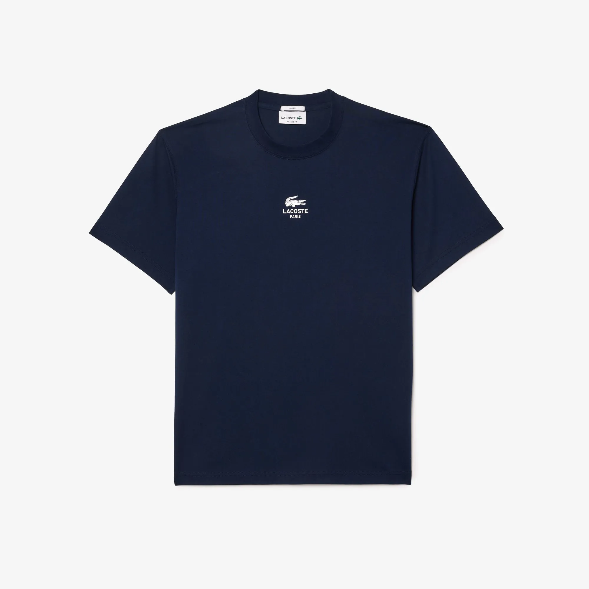 Lacoste Signature Print Cotton T-shirt Navy Blue TH2739 166