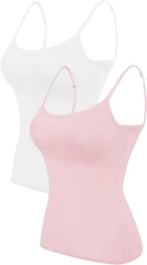 LCMTWX Built In Bra Tank Tops For Women Camisole With Frame Bra Undershirt Shelf Bra Tank Tops For Women Tank Top Women