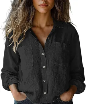 Linen Cotton Womens Short Sleeve Shirts Casual Long Sleeve Solid Color Cute Summer Sleeveless Cropped Cotton Linen Tops