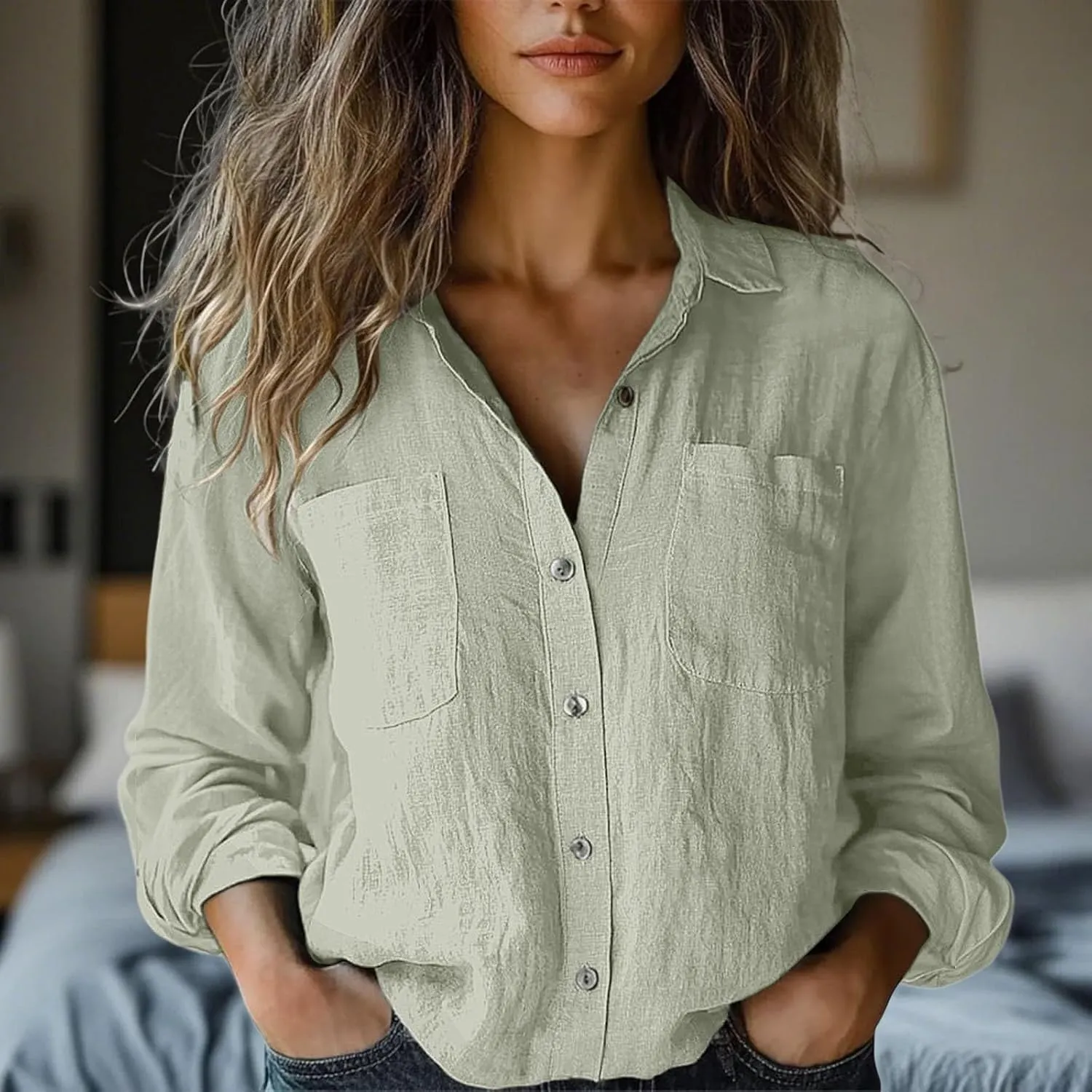 Linen Cotton Womens Short Sleeve Shirts Casual Long Sleeve Solid Color Cute Summer Sleeveless Cropped Cotton Linen Tops