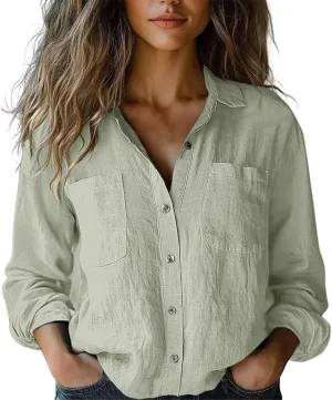 Linen Cotton Womens Short Sleeve Shirts Casual Long Sleeve Solid Color Cute Summer Sleeveless Cropped Cotton Linen Tops