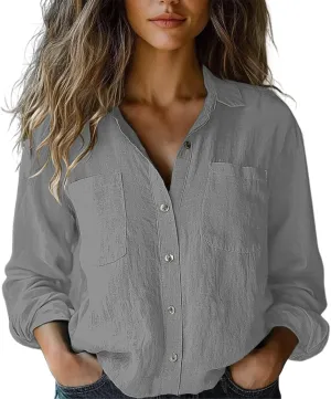 Linen Cotton Womens Short Sleeve Shirts Casual Long Sleeve Solid Color Cute Summer Sleeveless Cropped Cotton Linen Tops
