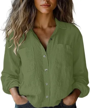 Linen Cotton Womens Short Sleeve Shirts Casual Long Sleeve Solid Color Cute Summer Sleeveless Cropped Cotton Linen Tops