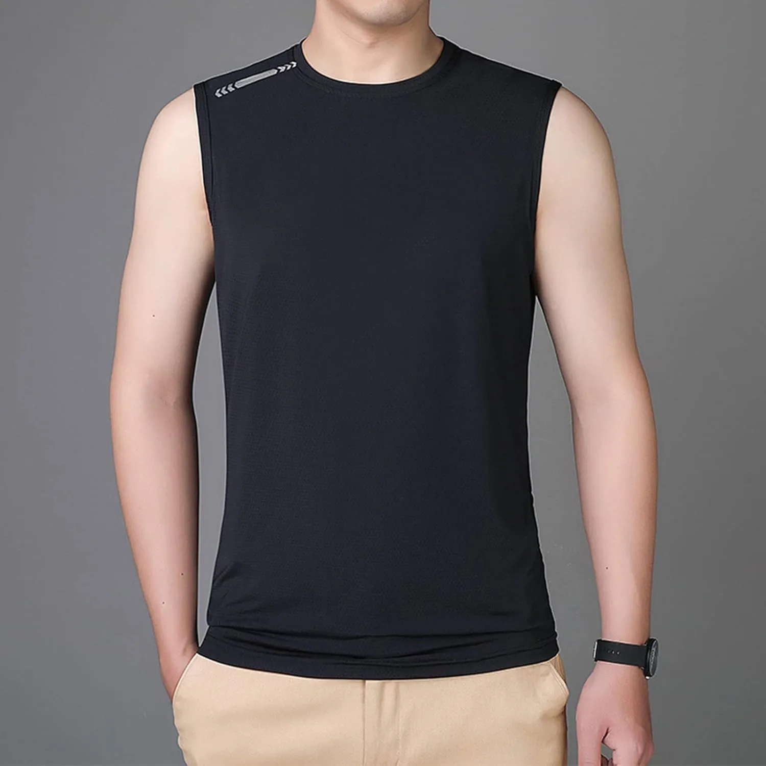 Litetao Mens Compression Tank Top Quick Drying Workout Sleeveless Gym Muscle Bodybuilding Shirts Casual Summer Beach Shirt