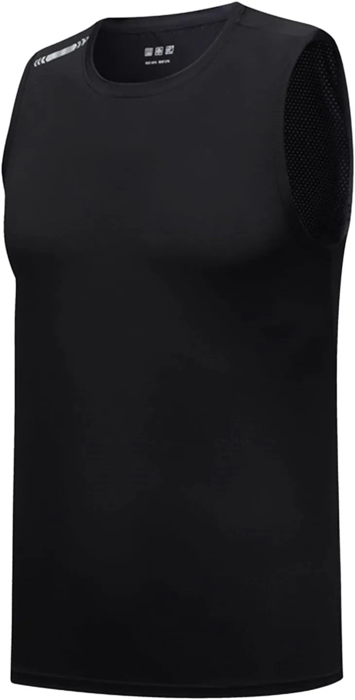 Litetao Mens Compression Tank Top Quick Drying Workout Sleeveless Gym Muscle Bodybuilding Shirts Casual Summer Beach Shirt
