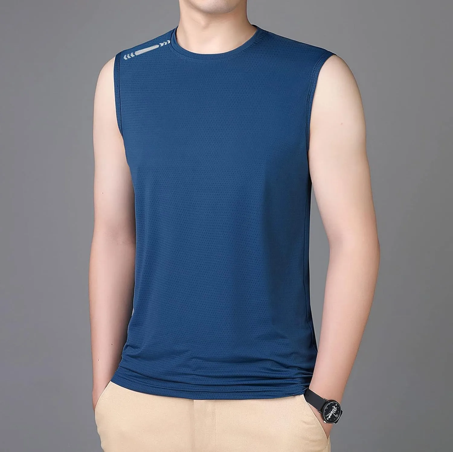 Litetao Mens Compression Tank Top Quick Drying Workout Sleeveless Gym Muscle Bodybuilding Shirts Casual Summer Beach Shirt