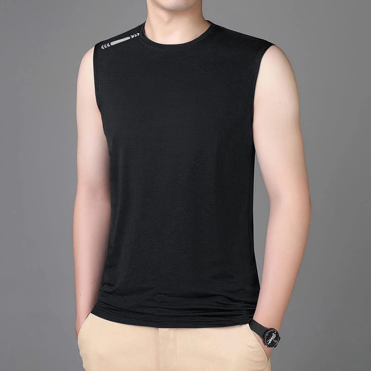 Litetao Mens Compression Tank Top Quick Drying Workout Sleeveless Gym Muscle Bodybuilding Shirts Casual Summer Beach Shirt