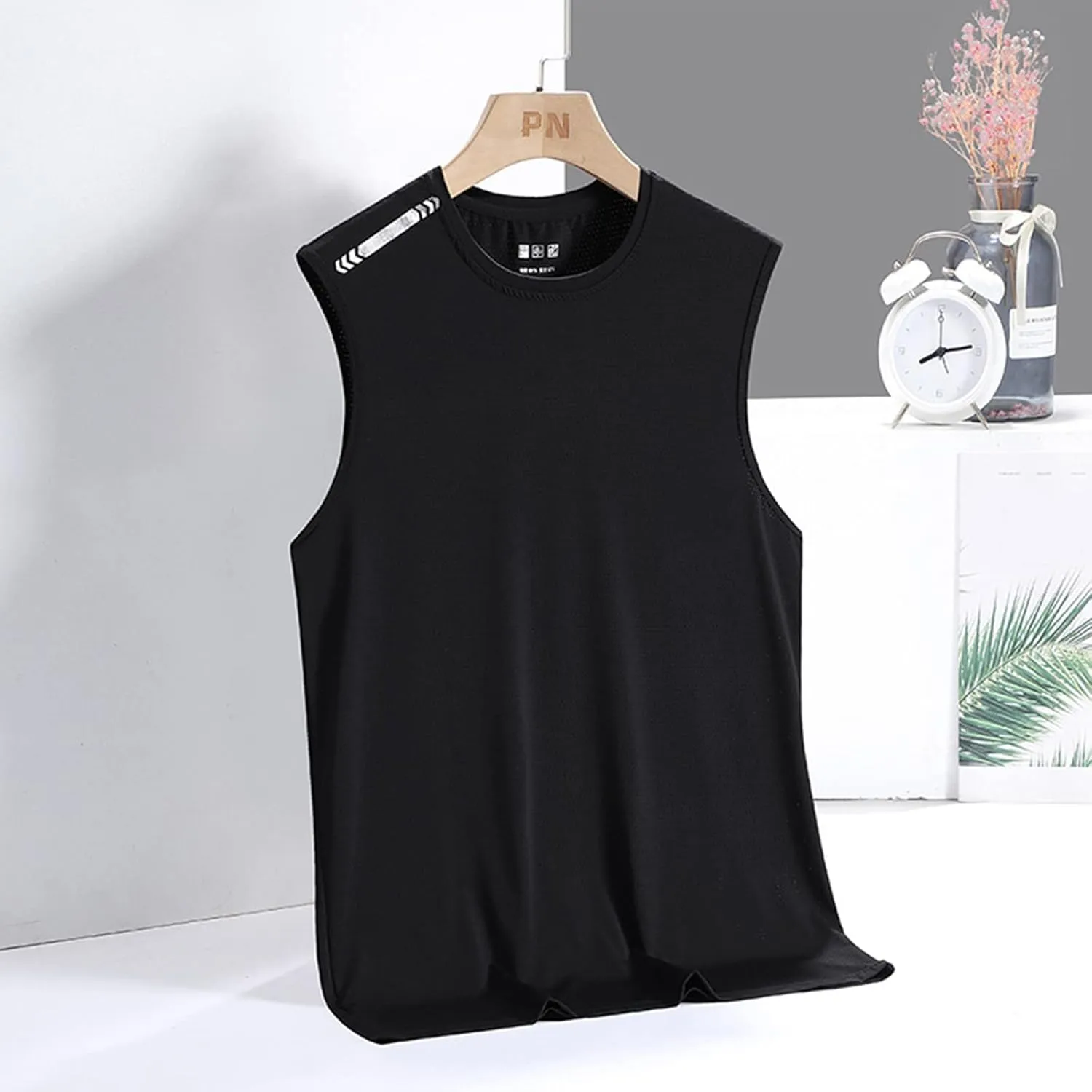 Litetao Mens Compression Tank Top Quick Drying Workout Sleeveless Gym Muscle Bodybuilding Shirts Casual Summer Beach Shirt