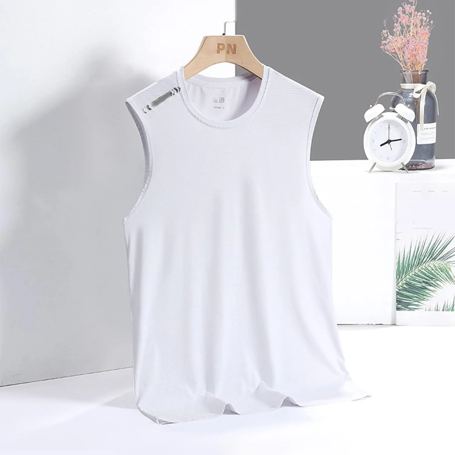 Litetao Mens Compression Tank Top Quick Drying Workout Sleeveless Gym Muscle Bodybuilding Shirts Casual Summer Beach Shirt