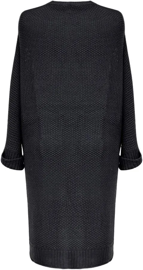 Long Chunky Knitted Cardigan for Women Balloon Sleeve Open Front Cardigans Lightweight Casual Trendy Wrap Knitwear