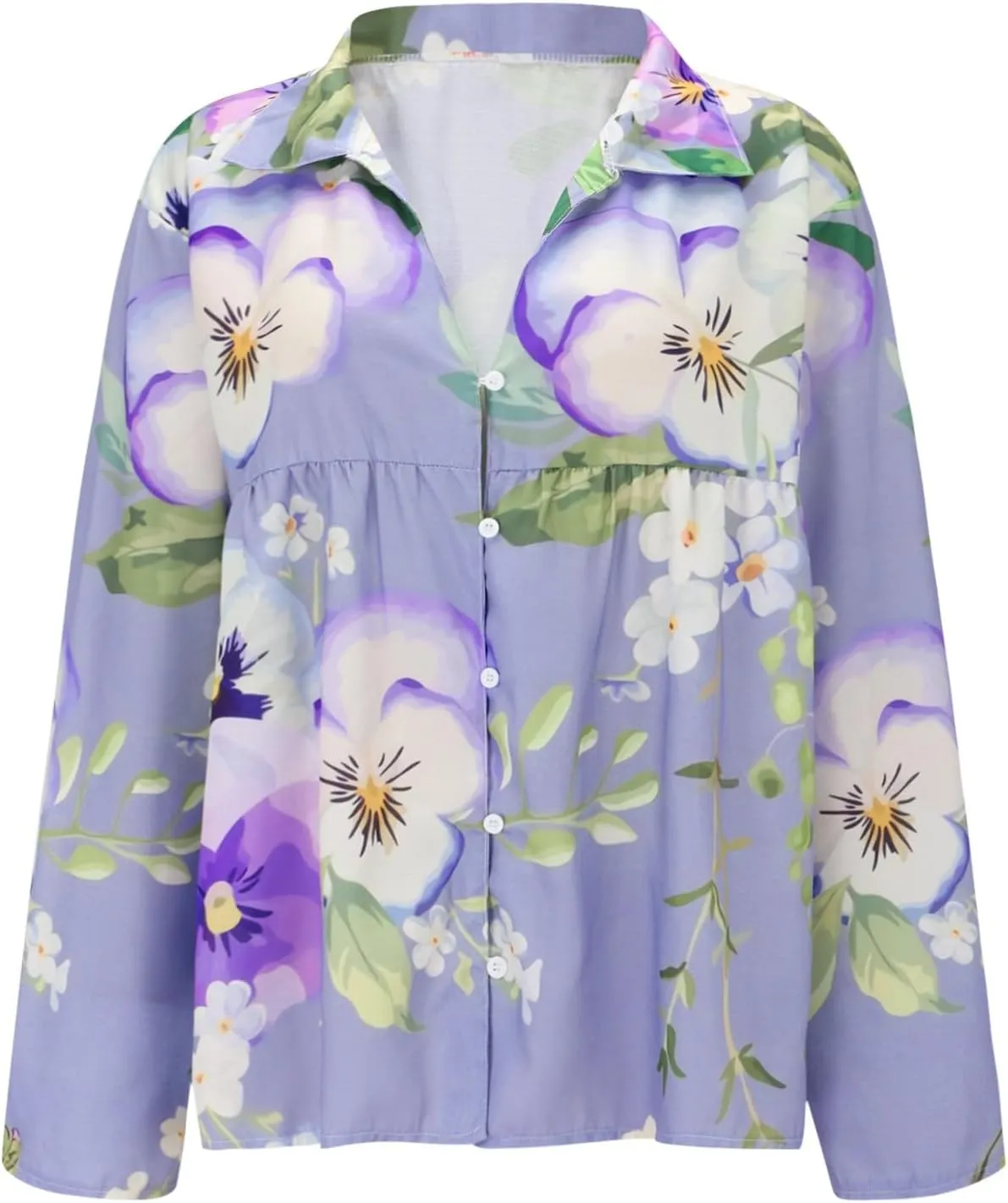 Long Sleeve Cotton Collared Blouse Linen Tops Imitation Silk Long Sleeved Shirt Spring and Summer New European and