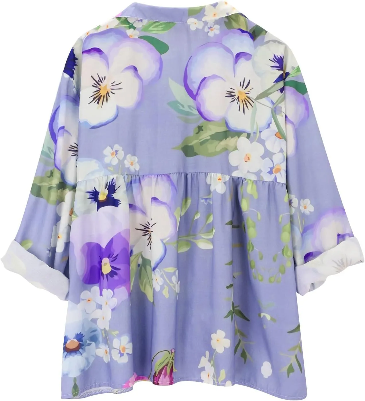 Long Sleeve Cotton Collared Blouse Linen Tops Imitation Silk Long Sleeved Shirt Spring and Summer New European and