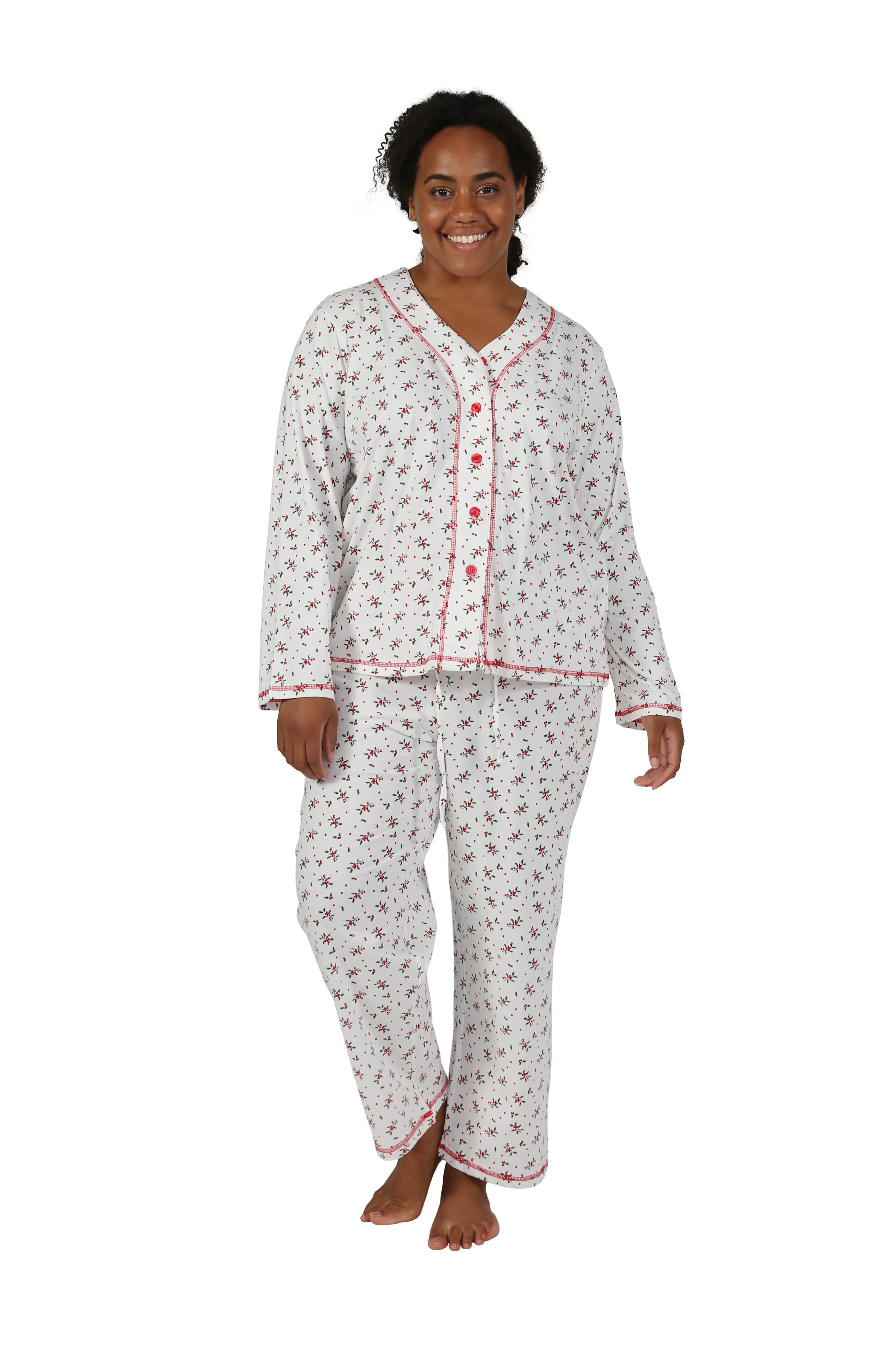 Long Sleeve Mistletoe Plus Size PJ Set