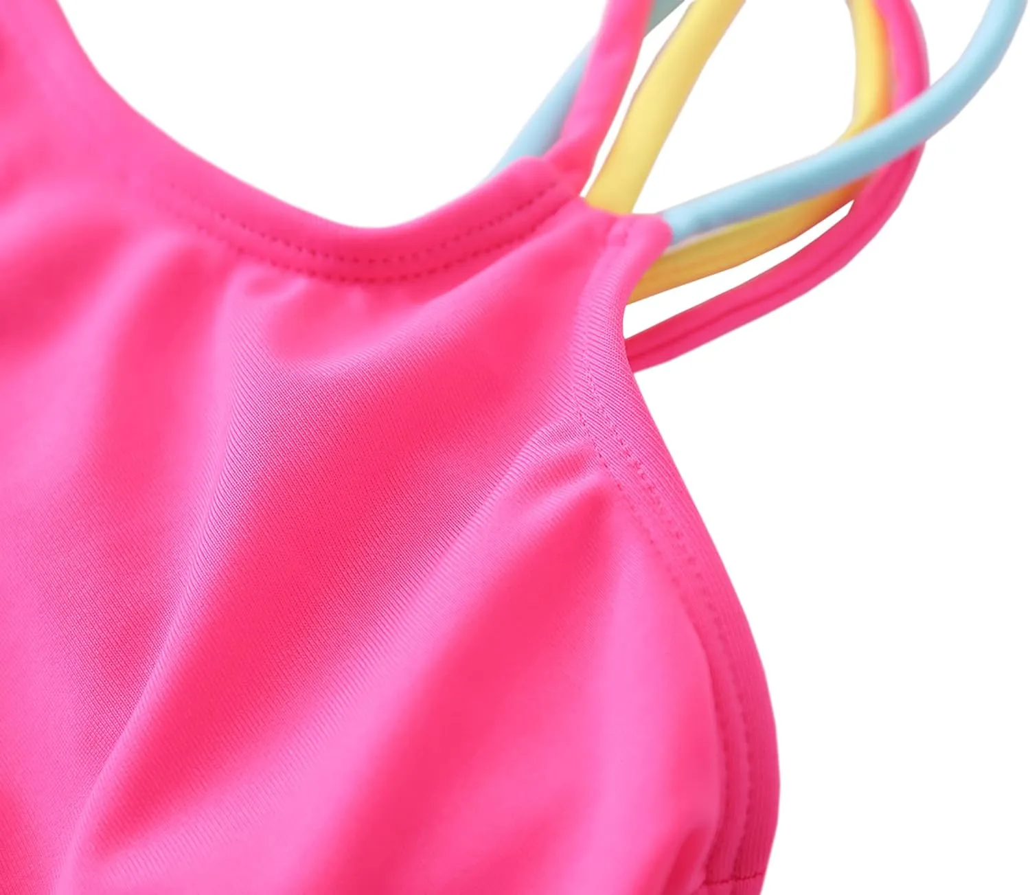 M2C Girls Two Piece Bikini Set Cross Strap Crop Swimsuits