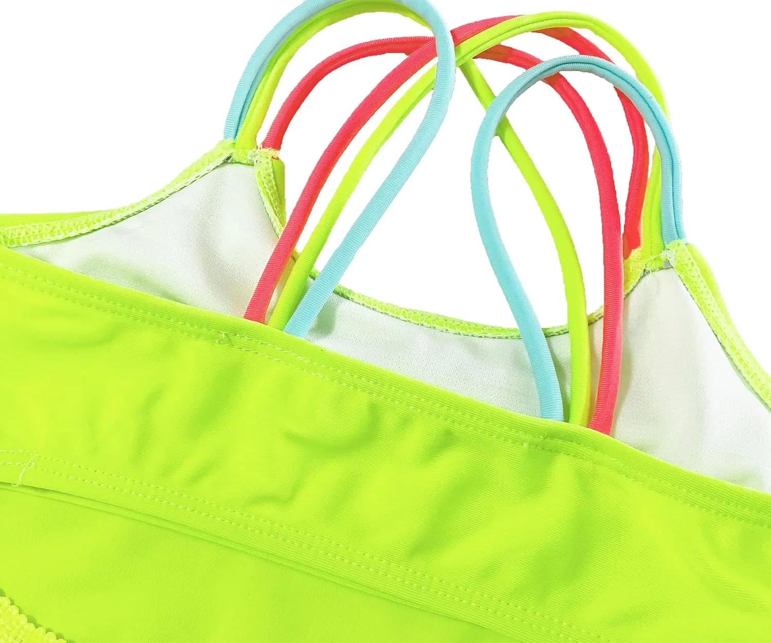 M2C Girls Two Piece Bikini Set Cross Strap Crop Swimsuits