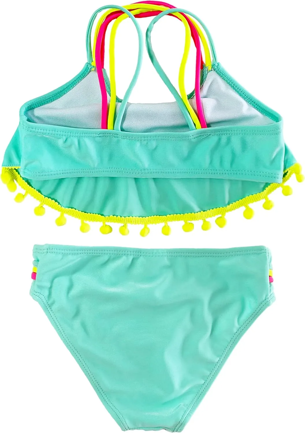M2C Girls Two Piece Bikini Set Cross Strap Crop Swimsuits