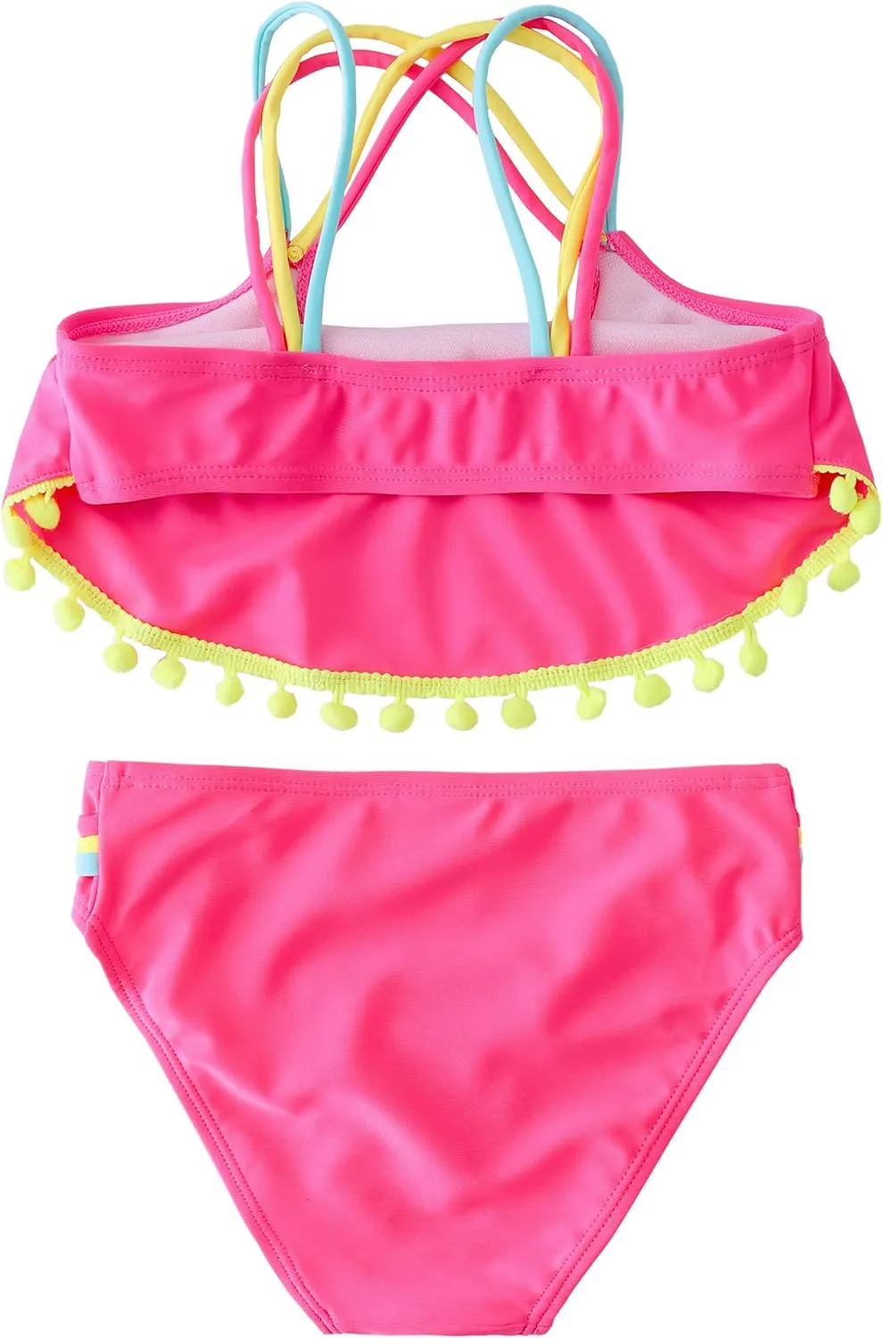 M2C Girls Two Piece Bikini Set Cross Strap Crop Swimsuits