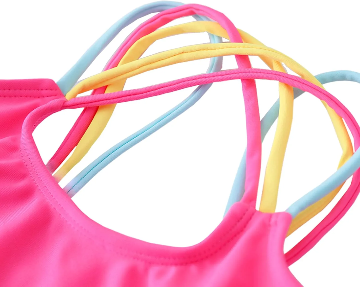 M2C Girls Two Piece Bikini Set Cross Strap Crop Swimsuits