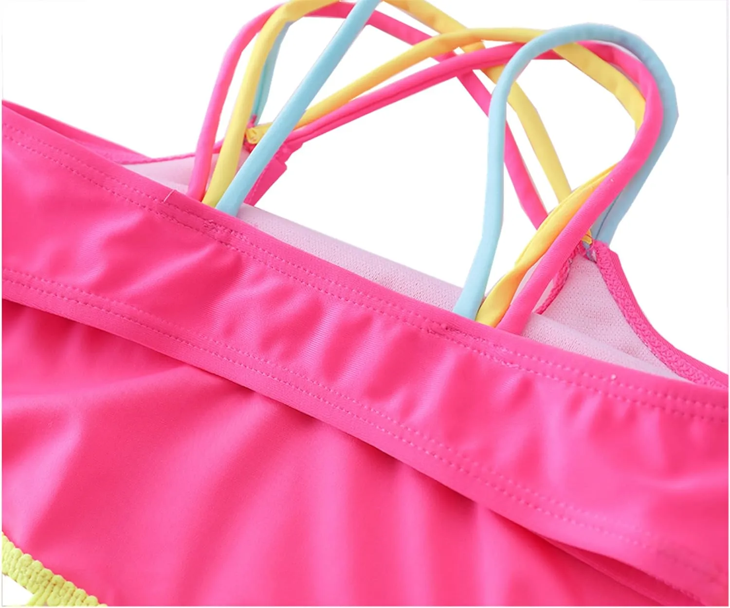 M2C Girls Two Piece Bikini Set Cross Strap Crop Swimsuits