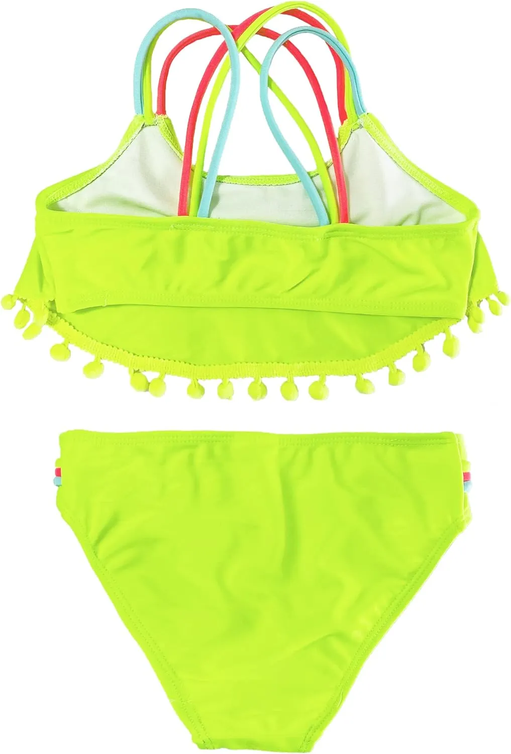 M2C Girls Two Piece Bikini Set Cross Strap Crop Swimsuits
