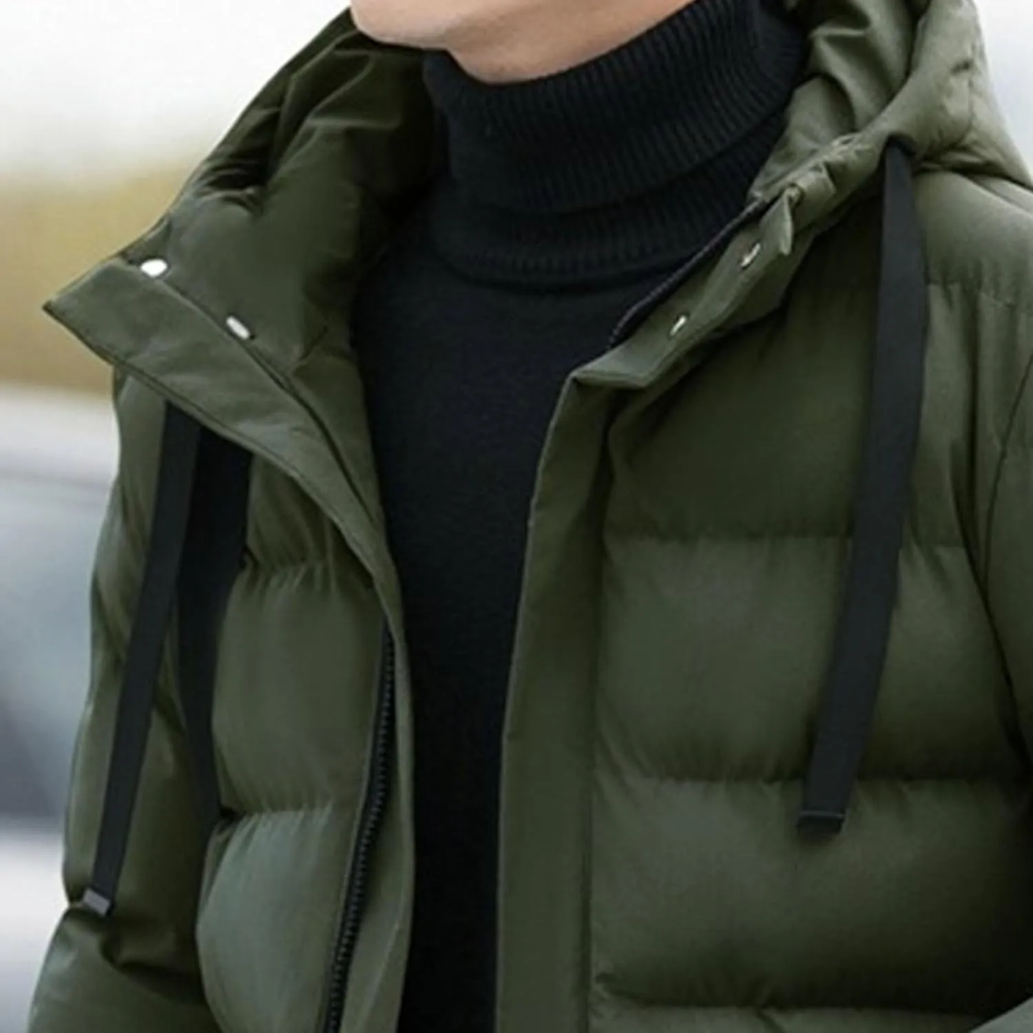 Maiyifu-GJ Men's Warm Winter Long Parka Jacket Thickened Hooded Down Coat Padded Puffer Jackets Windproof Outerwear