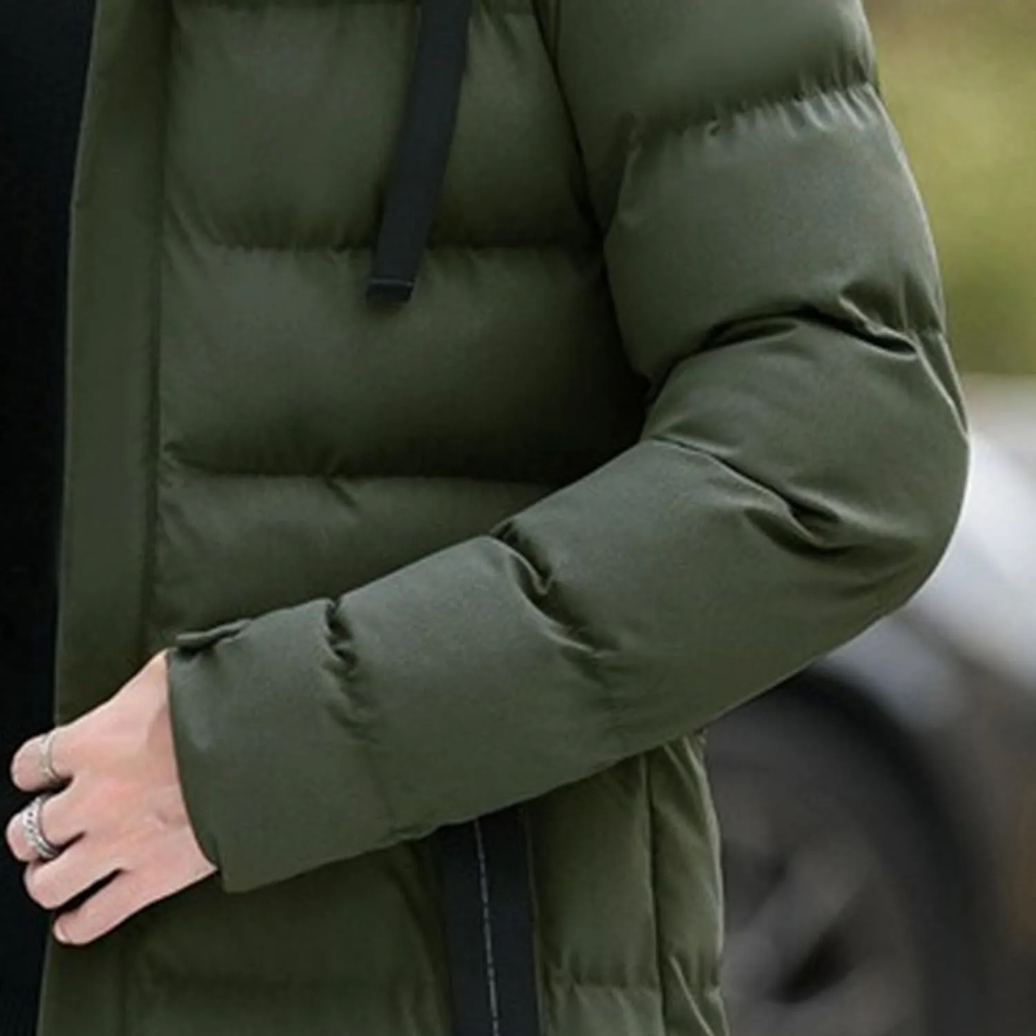 Maiyifu-GJ Men's Warm Winter Long Parka Jacket Thickened Hooded Down Coat Padded Puffer Jackets Windproof Outerwear