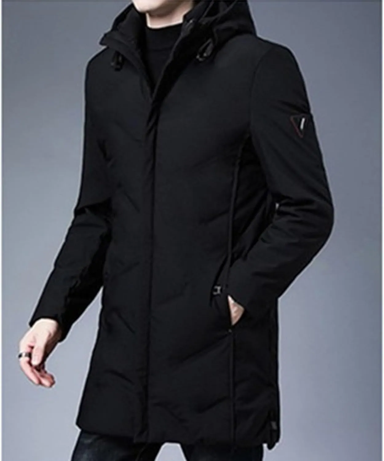 Maiyifu-GJ Men's Winter Hooded Down Coat Long Thicken Warm Parka Jacket Quilted Puffer Jackets Windproof Padded Outerwear