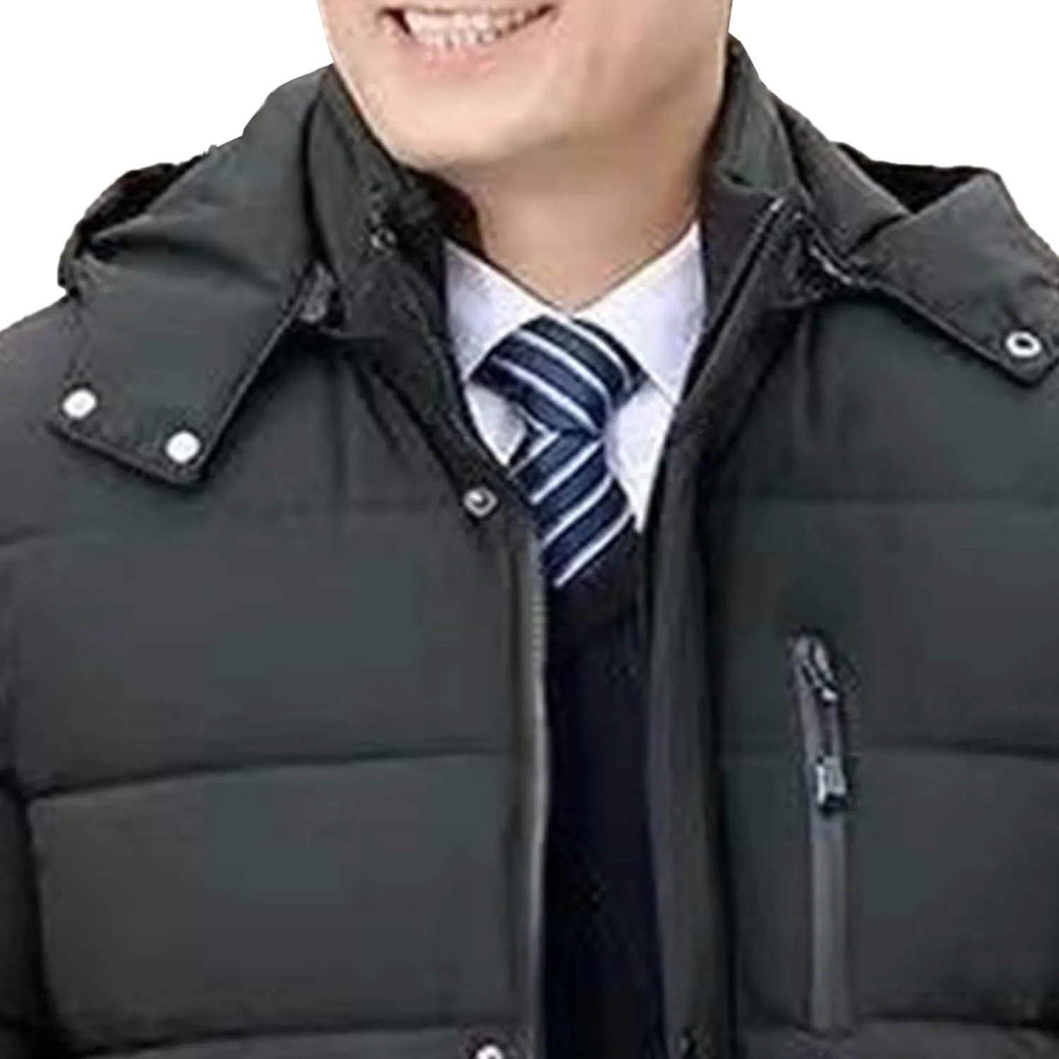 Maiyifu-GJ Men's Winter Hooded Puffer Jacket Fleece Lined Windproof Down Coats Thicken Warm Parka Outerwear Windbreaker