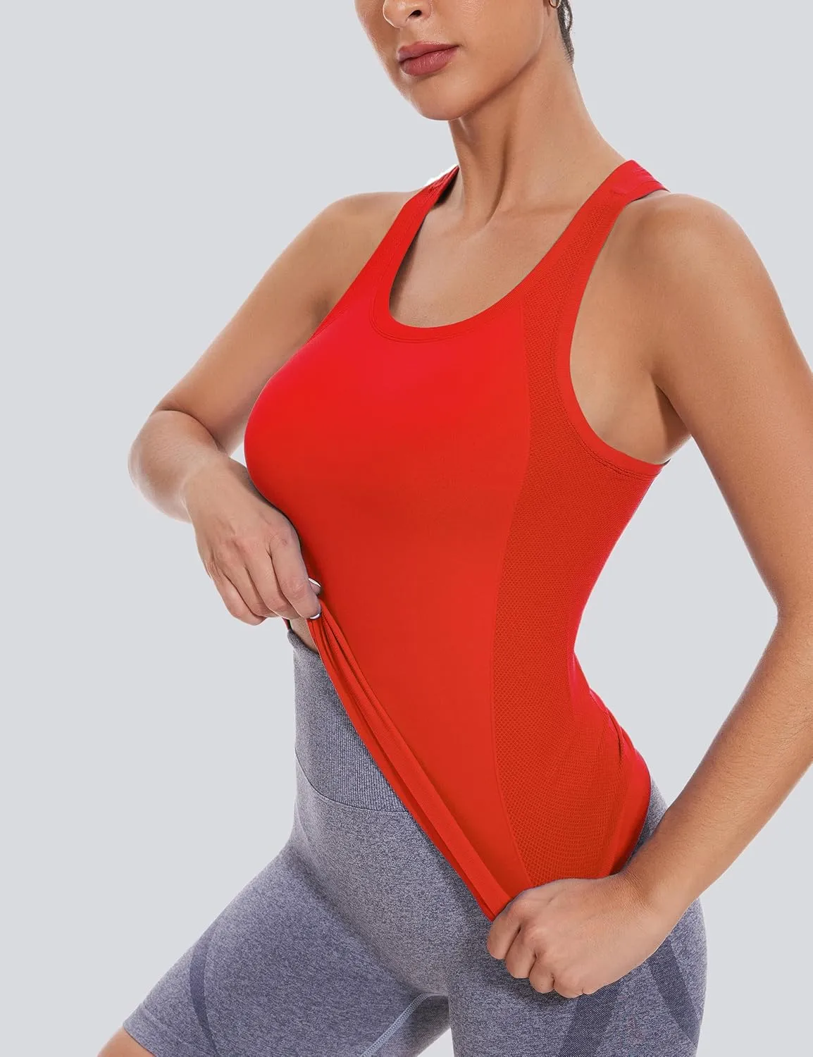 MathCat Workout Tank Tops for women Racerback Tank tops Seamless Gym Tops Sleeveless Athletic Yoga Running Shirts