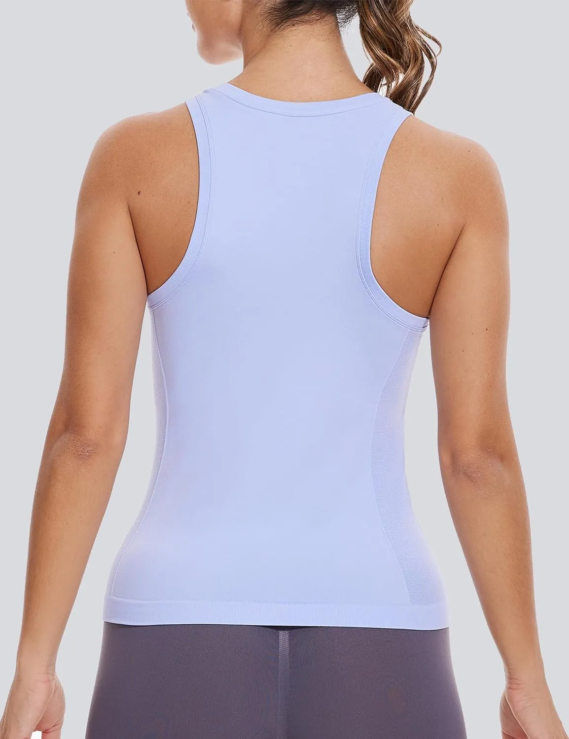 MathCat Workout Tank Tops for women Racerback Tank tops Seamless Gym Tops Sleeveless Athletic Yoga Running Shirts