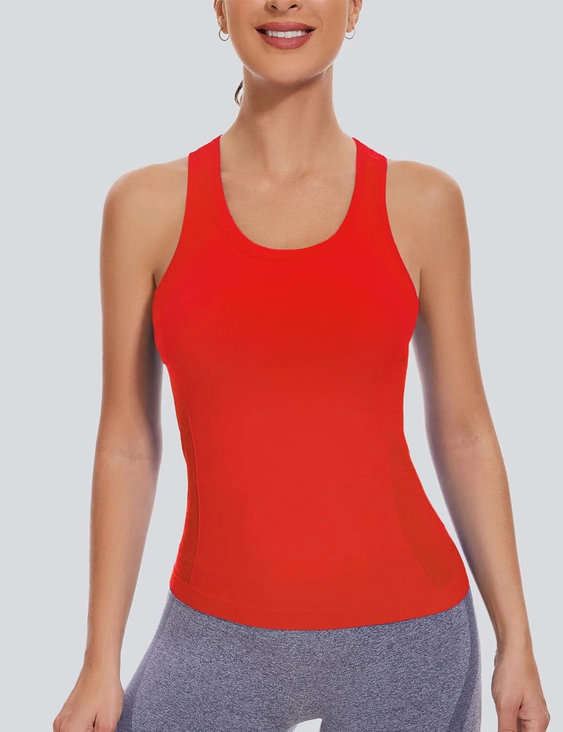MathCat Workout Tank Tops for women Racerback Tank tops Seamless Gym Tops Sleeveless Athletic Yoga Running Shirts
