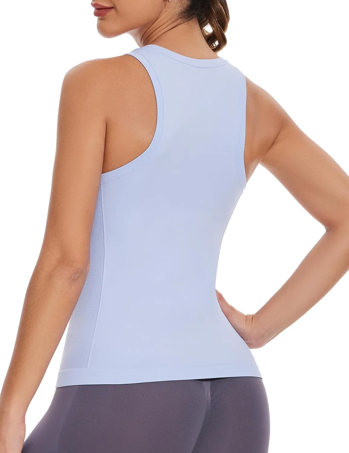 MathCat Workout Tank Tops for women Racerback Tank tops Seamless Gym Tops Sleeveless Athletic Yoga Running Shirts