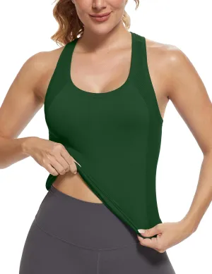 MathCat Workout Tops for Women Racerback Tank Tops Seamless Running Tank Tops Muscle Tank