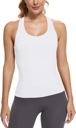 MathCat Workout Tops for Women Racerback Tank Tops Seamless Running Tank Tops Muscle Tank