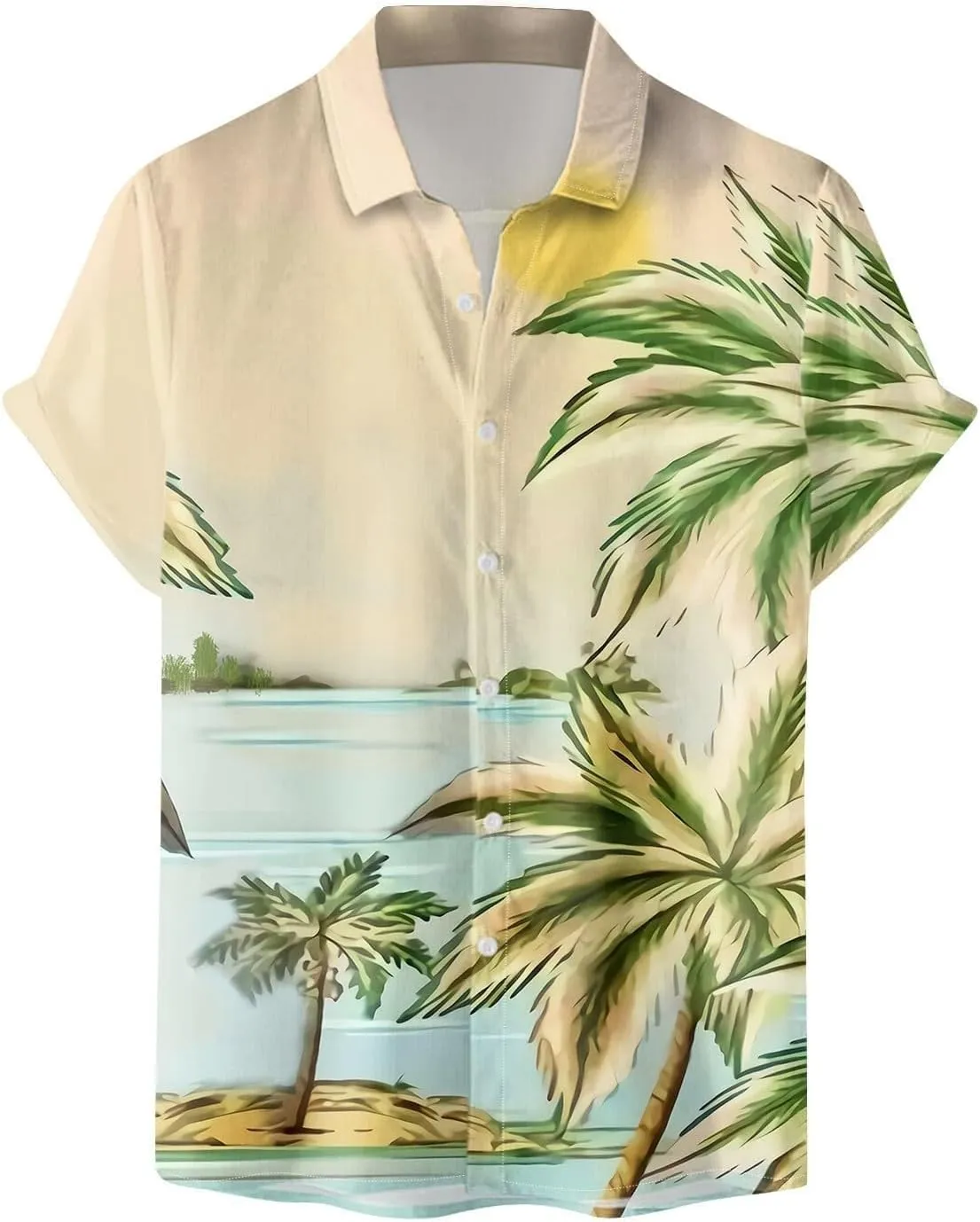 Mens 2024 Hawaiian Tropical Shirts Short Sleeve Casual Button Down Floral Summer Beach Shirts Holiday Floral Shirts