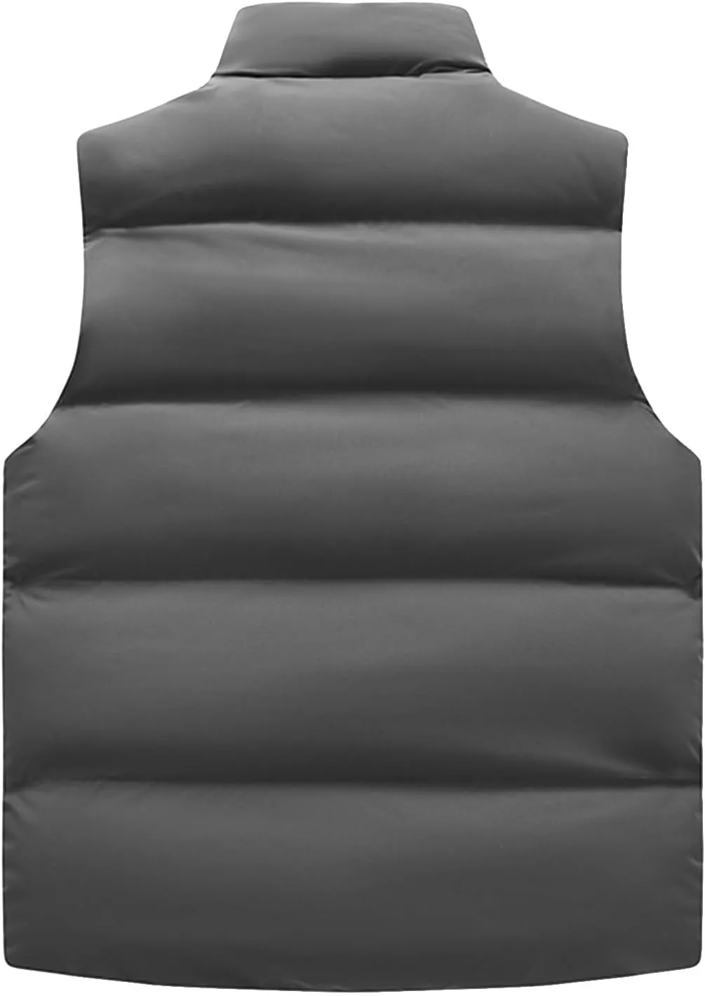 Men's Big And Tall Outdoor Vests Winter Puffer Vest Standing Collar Down Cotton Slim Fitting Vest, M-5XL