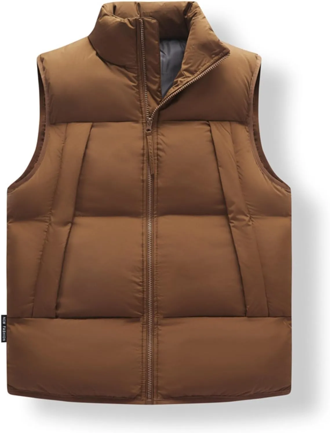 Men's Big And Tall Outdoor Vests Winter Puffer Vest Standing Collar Down Cotton Slim Fitting Vest, M-5XL