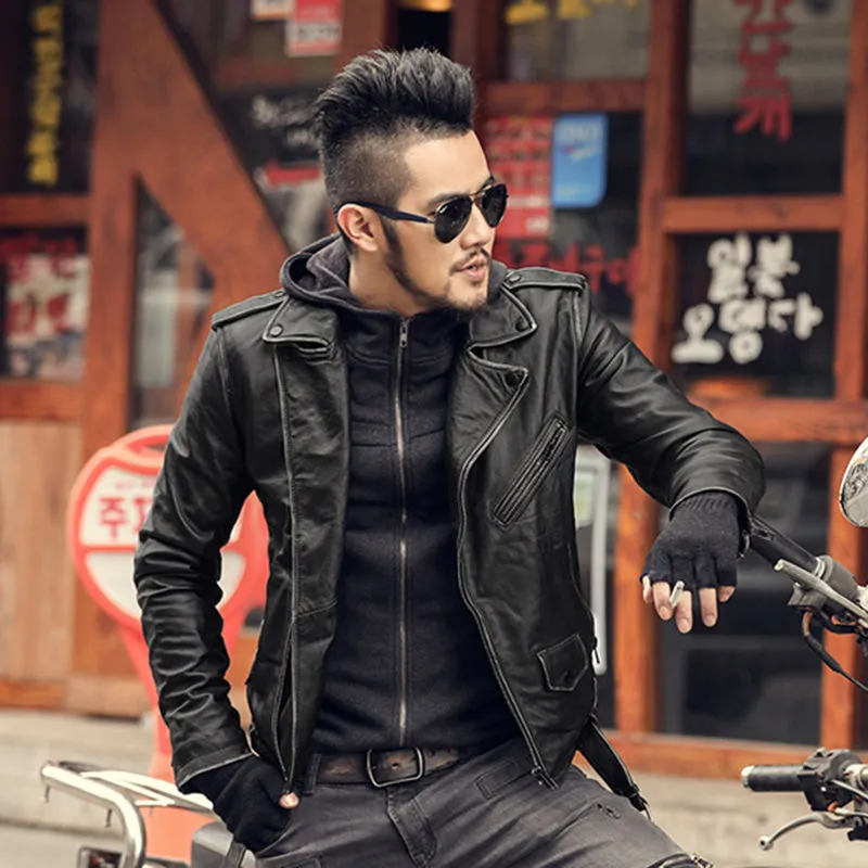 Men's Casual Short Leather Jacket