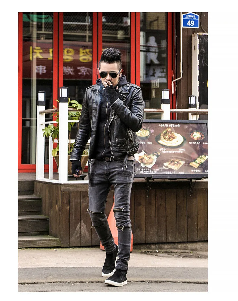 Men's Casual Short Leather Jacket