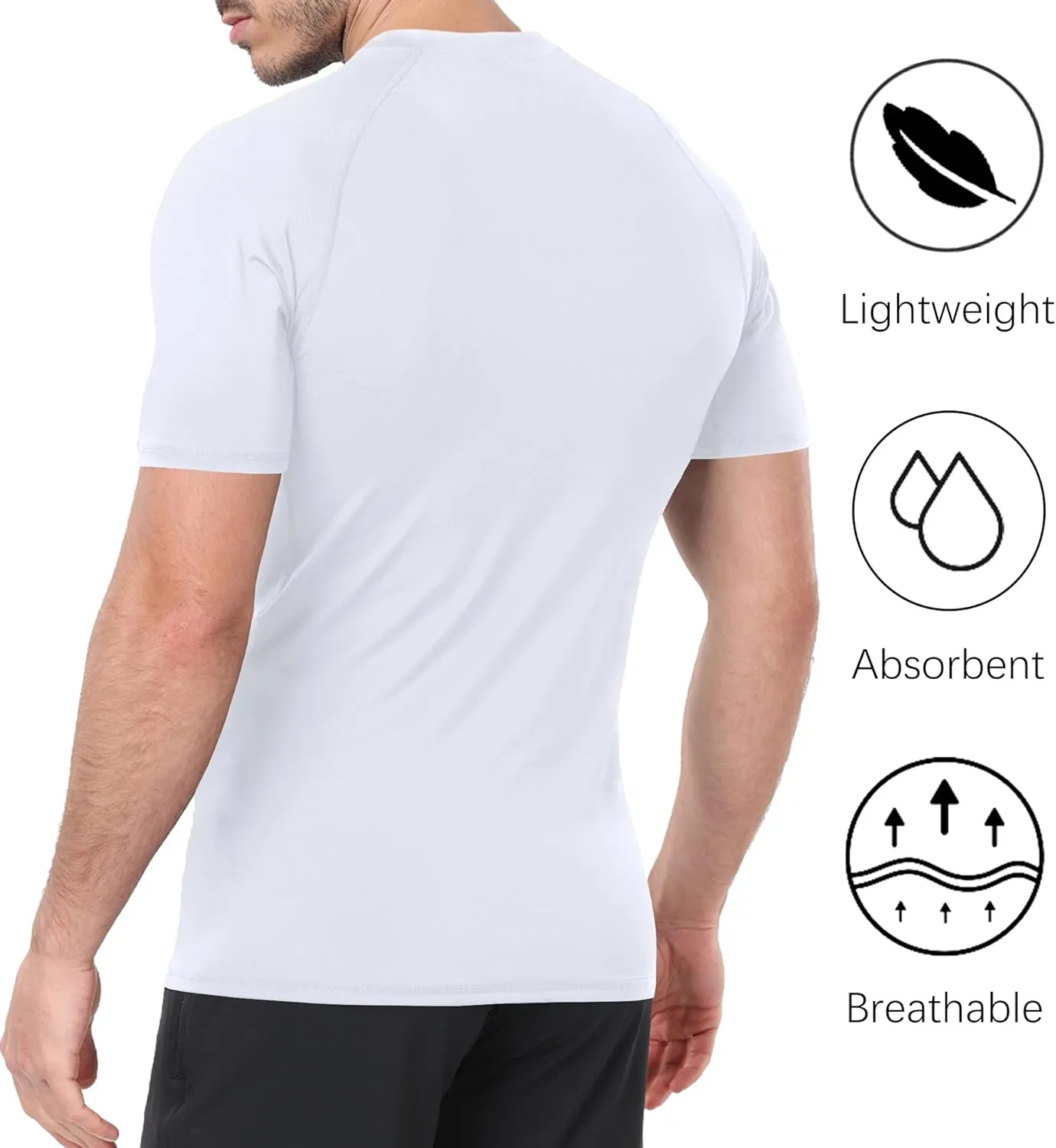 Men's Compression Shirts Cool Dry Short Sleeve Baselayer Athletic Workout T Shirts