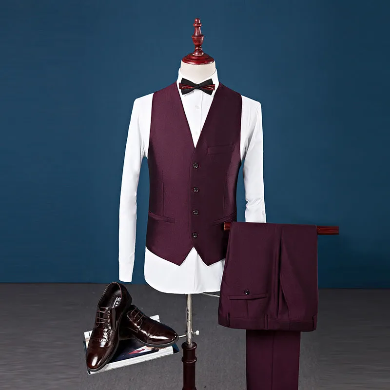 Men's Cotton Three-Pieces Suit