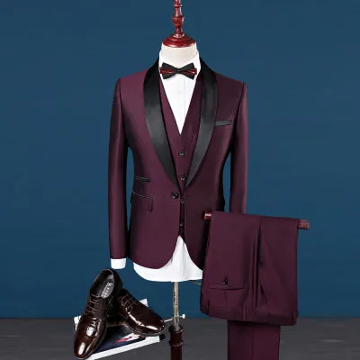 Men's Cotton Three-Pieces Suit