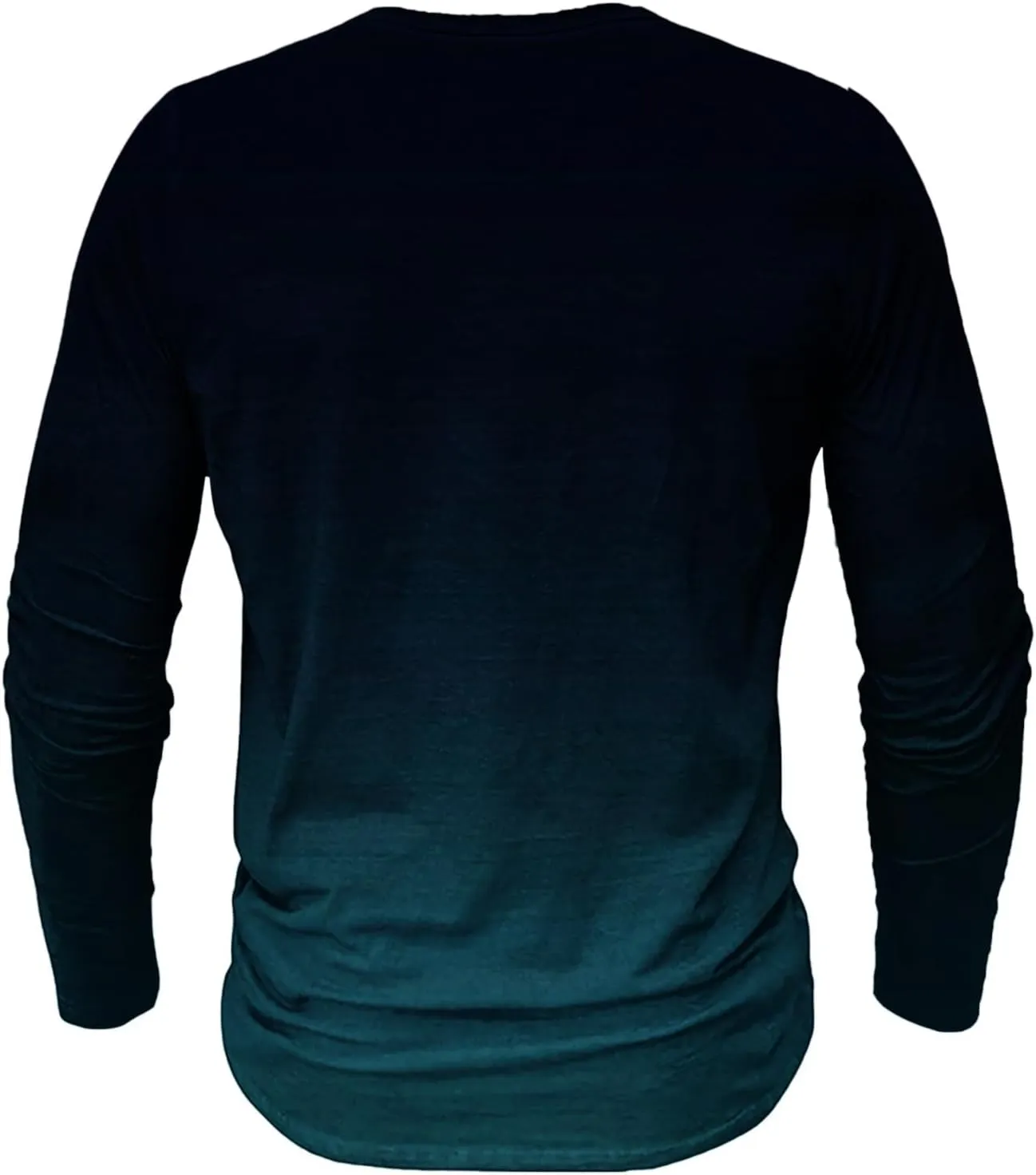 Mens Gradient Henley Shirts Vintage Long Sleeve Tees Casual Button Down V Neck T Shirt for Men Slim Fit Muscle Tops