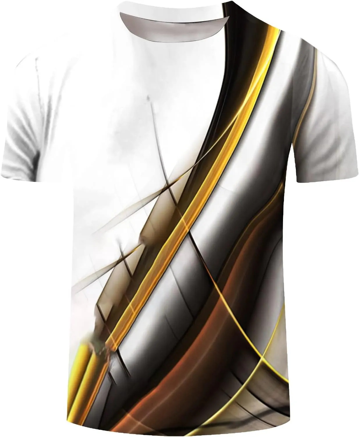 Mens Graphic T-Shirts Funny Digital Print Short Sleeve Shirts Slim Fit Graphic Summer Y2K Shirt Crewneck Western Tops