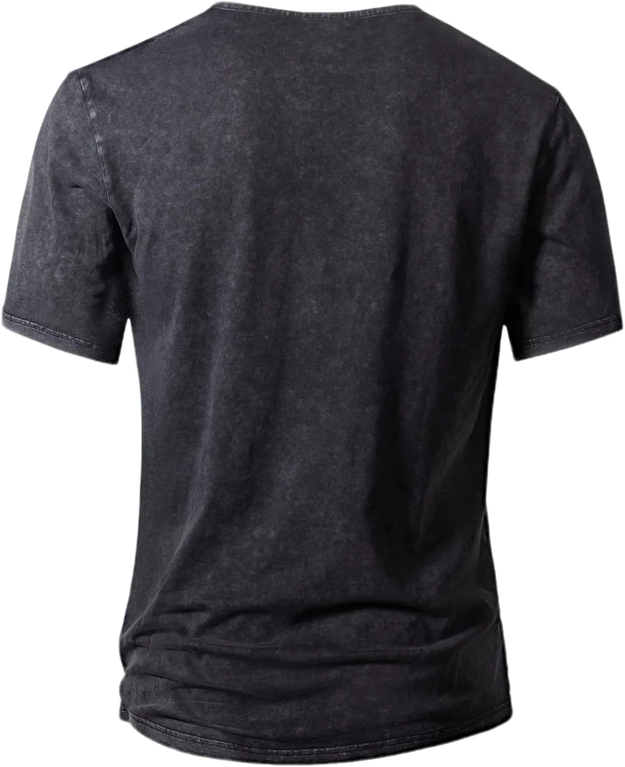 Mens Henley Shirts Retro Short Sleeve Tee V Neck Shirts Casual Button Down Washed T-Shirts for Men S~2XL