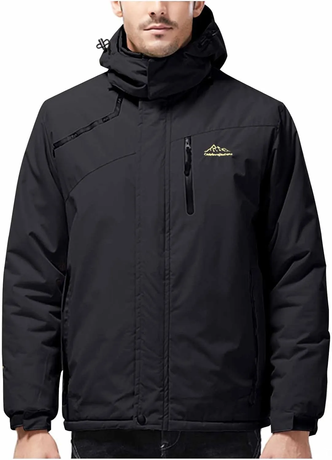 Men's Lightweight Puffer Jacket Outdoor Sports Hooded Water Resistant Puffy Winter Down Jackets for Snow Ski Travel