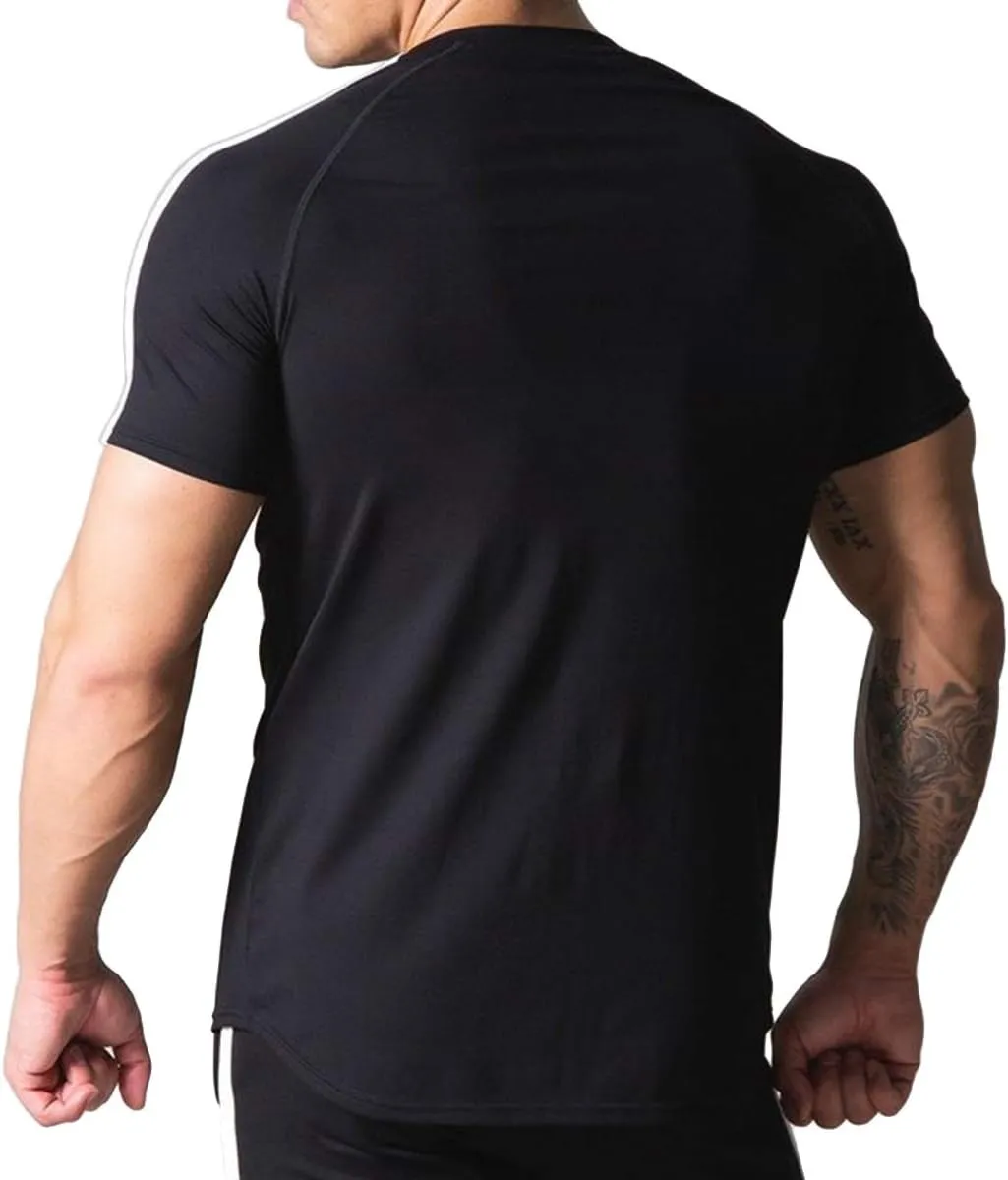 Mens Slim Fit Short Sleeve Workout T-Shirts Casual Gym Tops Hipster Athletic T-Shirts Jogging Shirts for Men T40