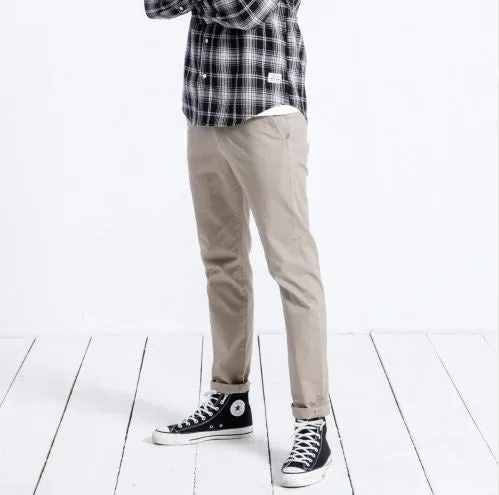 Men's Spring/Autumn Cotton Slim Chinos Trousers
