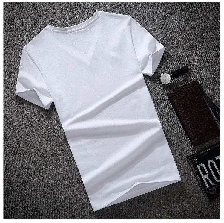 Men's Summer V-Neck Short-Sleeved Slim Fit T-Shirt